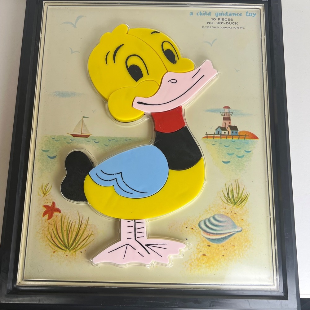 Vintage Duck Child Guidance Toys Plastic‎ Tray Puzzle 1962
